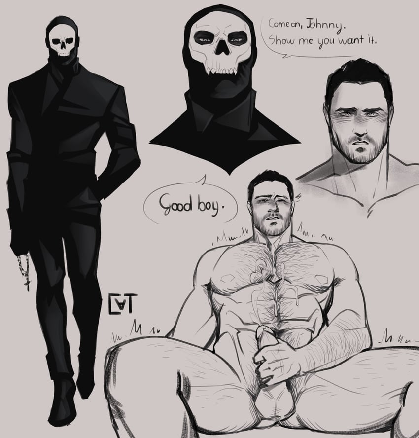 ghost and soap (call of duty and 1 more) drawn by sundaycat3
