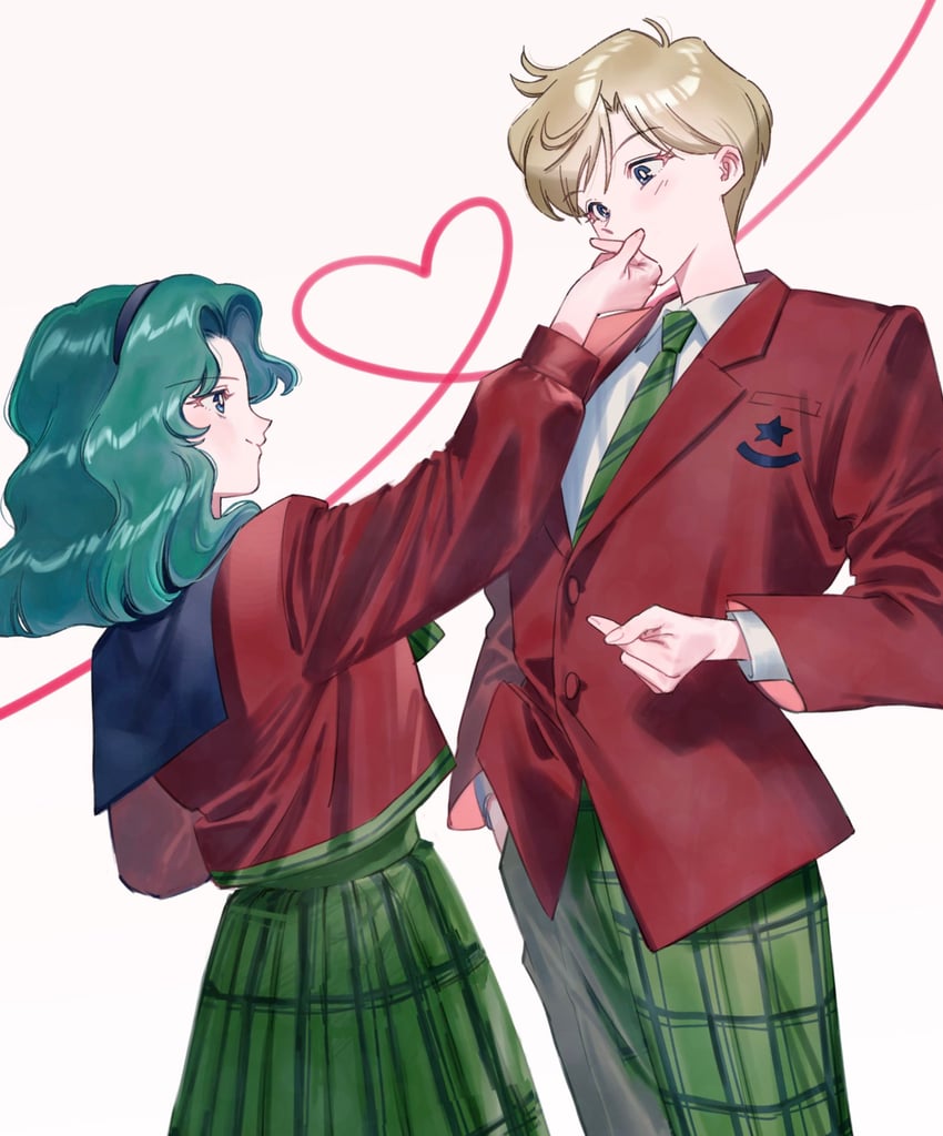ten'ou haruka and kaiou michiru (bishoujo senshi sailor moon and 1 more) drawn by p_m_ame