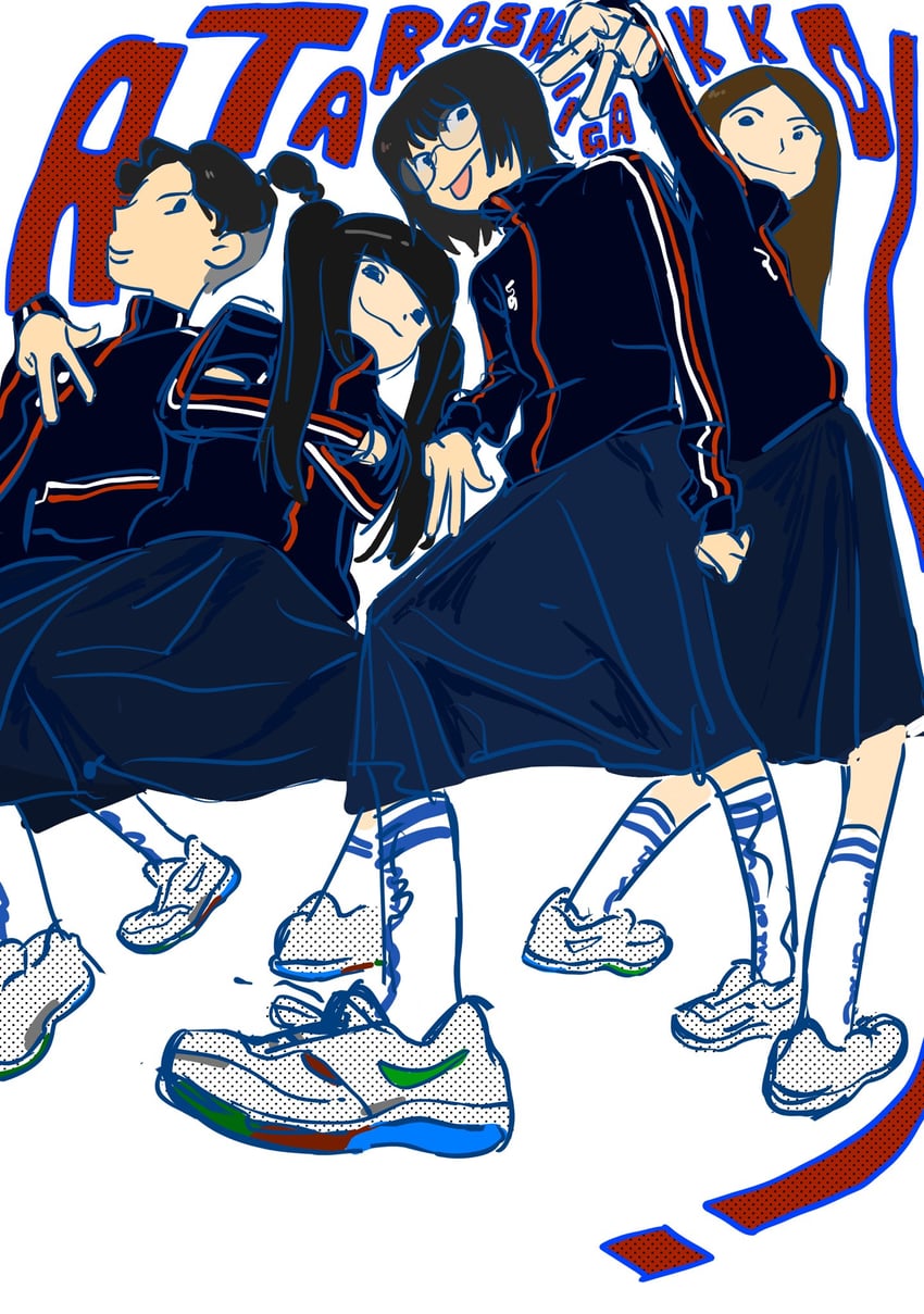 suzuka, mizyu, rin, and kanon (real life and 1 more) drawn by aeo444