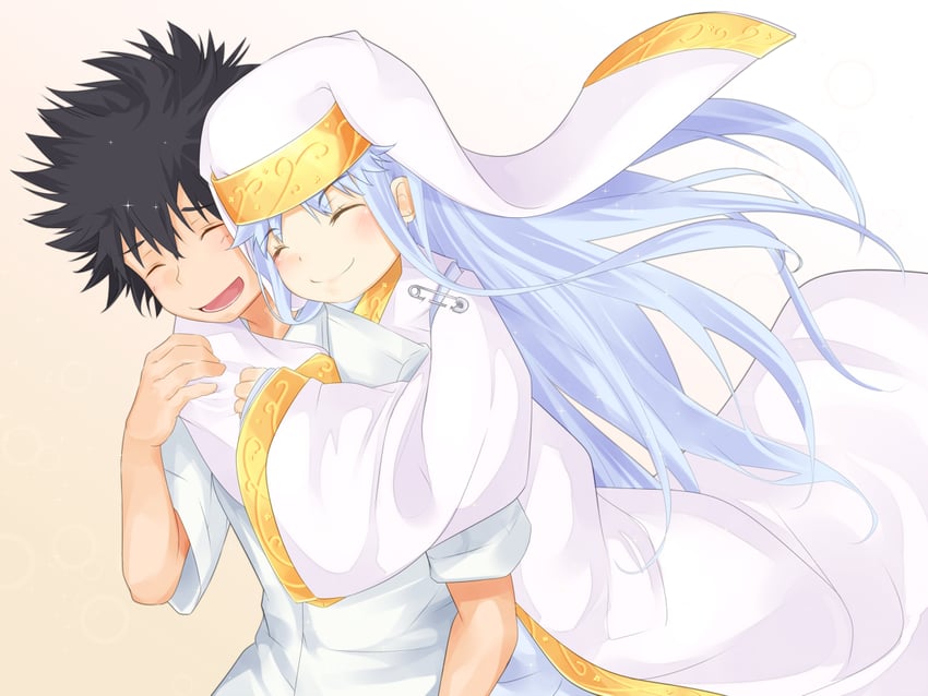kamijou touma and index (toaru majutsu no index and 1 more) drawn by shin_(highest1192)