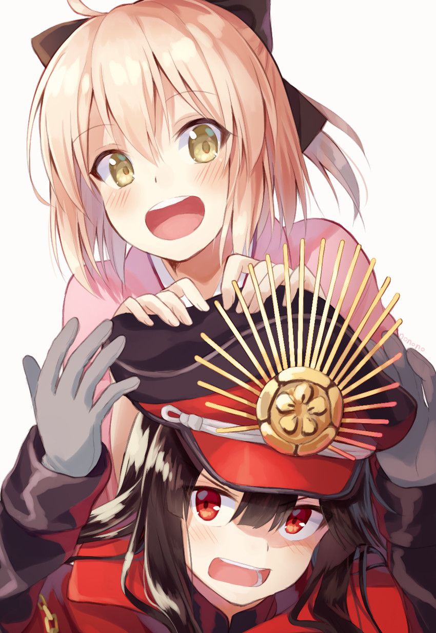 okita souji and oda nobunaga (fate and 1 more) drawn by nonono_(nononotea)