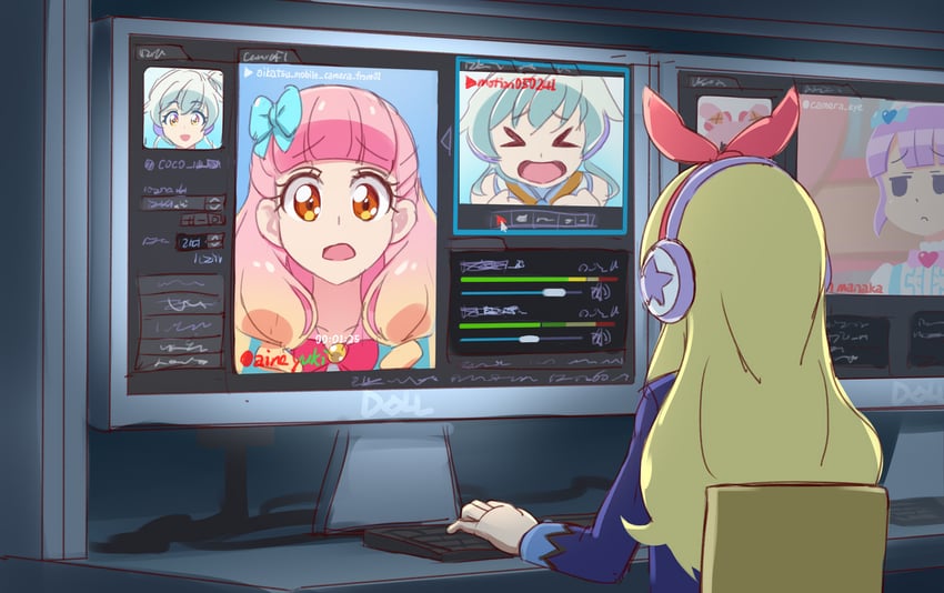 hoshimiya ichigo, manaka non, yuki aine, usacha, coco, and 1 more (pretty series and 3 more) drawn by rin_takanashi_glacies