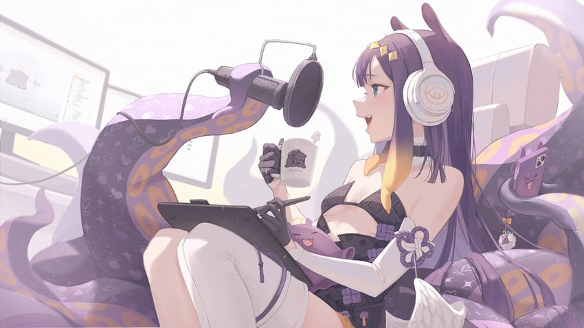 ninomae ina'nis and takodachi (hololive and 1 more) drawn by midori_fufu