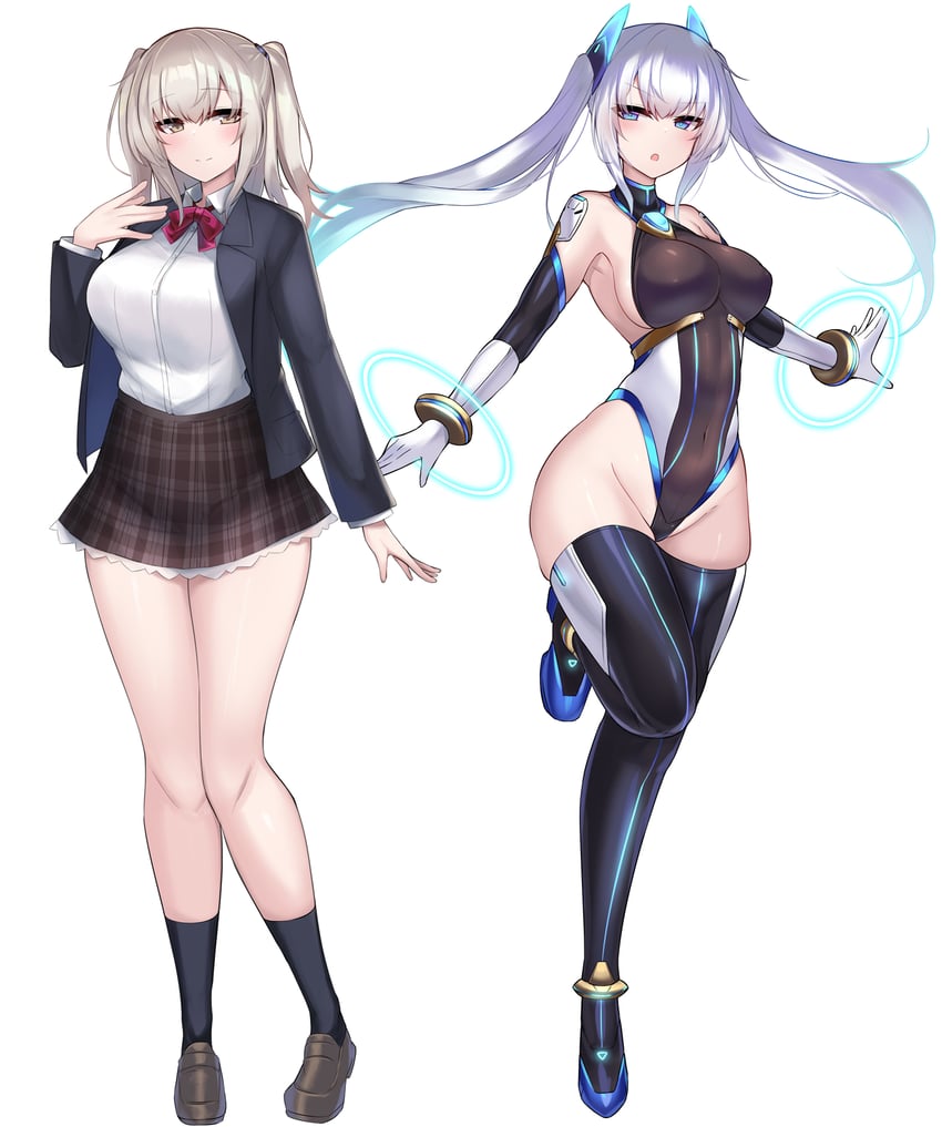 amahara kuon and celestia quartz (original) drawn by kutan