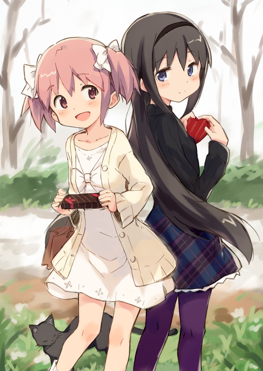 akemi homura, kaname madoka, and amy (mahou shoujo madoka magica) drawn by kyuri