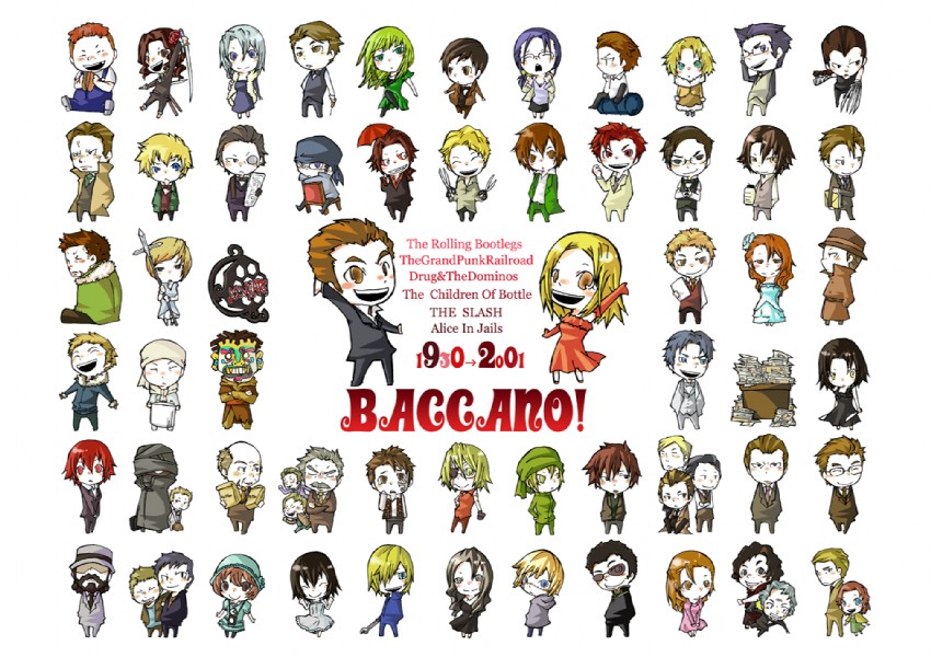 chane laforet, claire stanfield, firo prochainezo, miria harvent, ennis, and 31 more (baccano!)