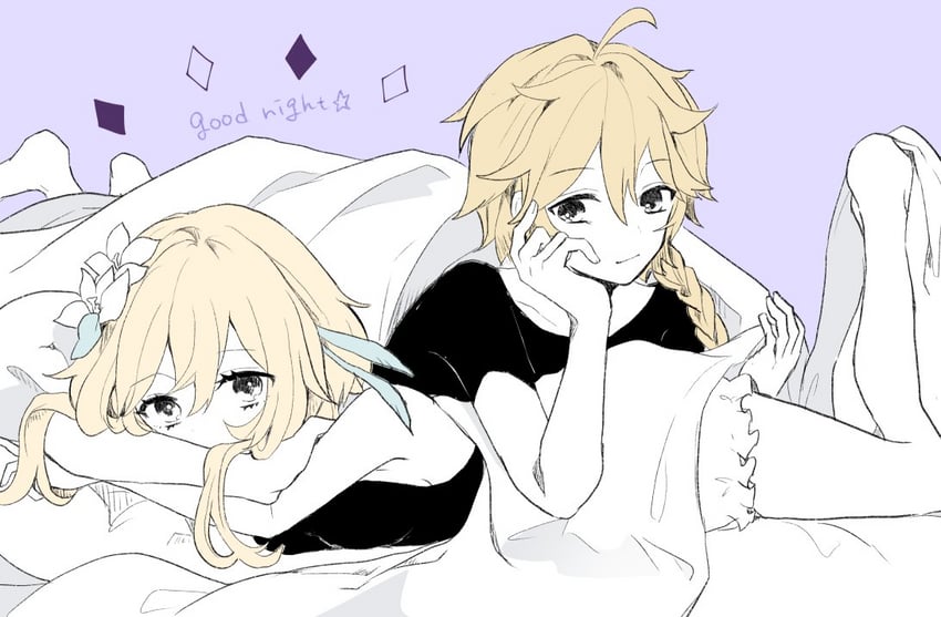 lumine and aether (genshin impact) drawn by yae_(yae_ringo)