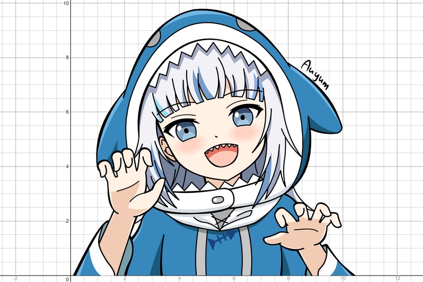 gawr gura (hololive and 1 more) drawn by auyum