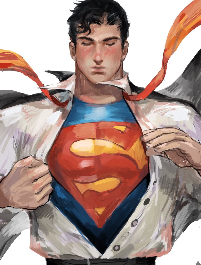 superman and clark kent (dc comics and 1 more) drawn by pearlyx_z
