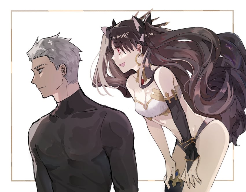 archer and ishtar (fate and 2 more) drawn by appleale19