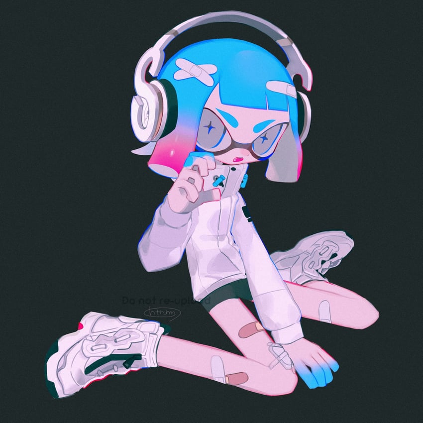 inkling player character and inkling girl (splatoon) drawn by htn_nm