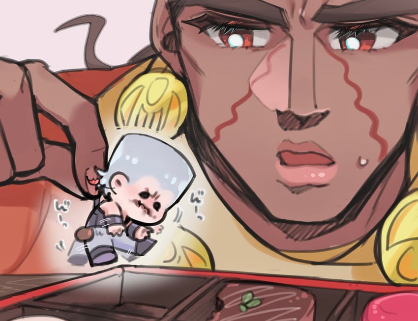 jean pierre polnareff and mohammed avdol (jojo no kimyou na bouken and 1 more) drawn by sethunajojo