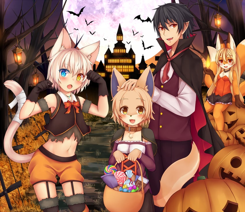 koko, shiro, and leonor (original) drawn by kida_kuro_mu