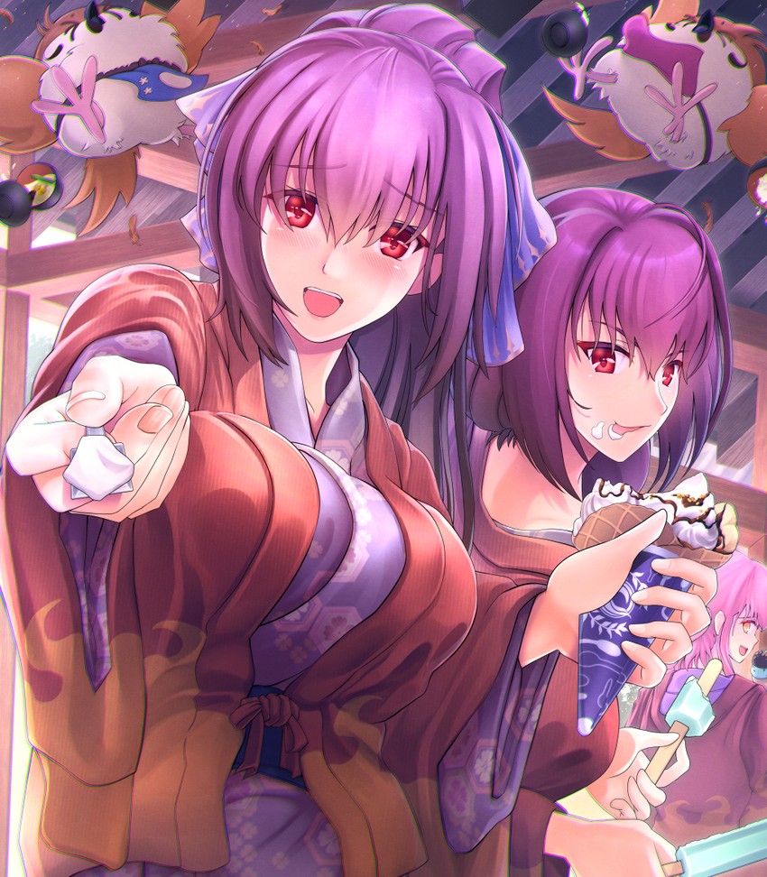 scathach, scathach skadi, and medb (fate and 1 more) drawn by pakupaku_choppu