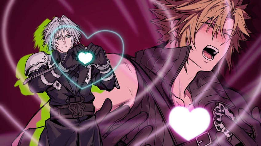 cloud strife and sephiroth (final fantasy and 5 more) drawn by frogccc333
