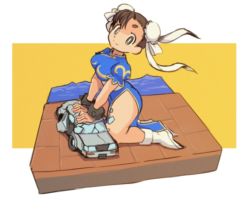 chun-li (street fighter and 1 more) drawn by okera