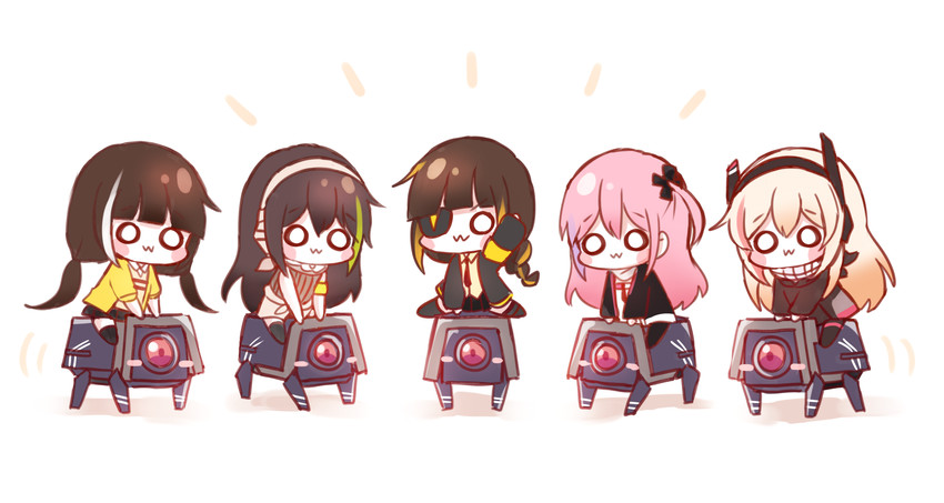 m16a1, m4a1, m4 sopmod ii, st ar-15, ro635, and 2 more (girls' frontline) drawn by honyang