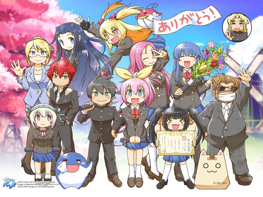 kooh, arin, hana, lucia, cecilia, and 9 more (pangya) drawn by fujishima_jun