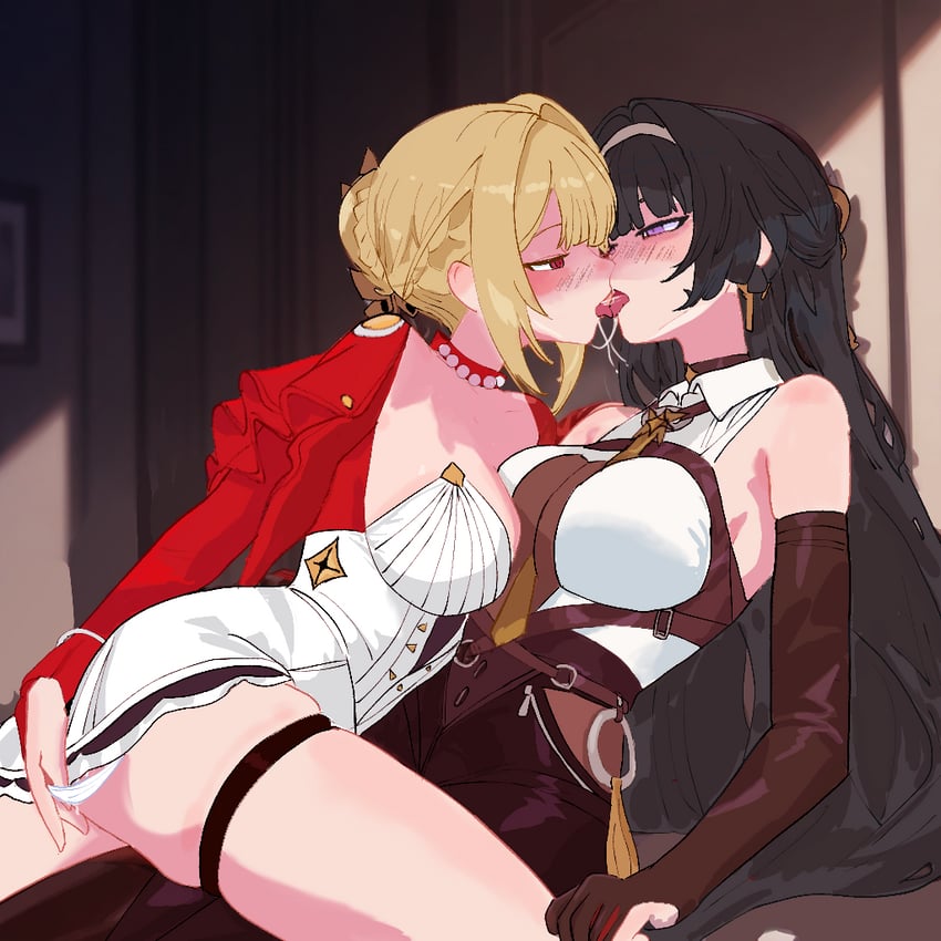evelyn chevalier and astra yao (zenless zone zero) drawn by funflo