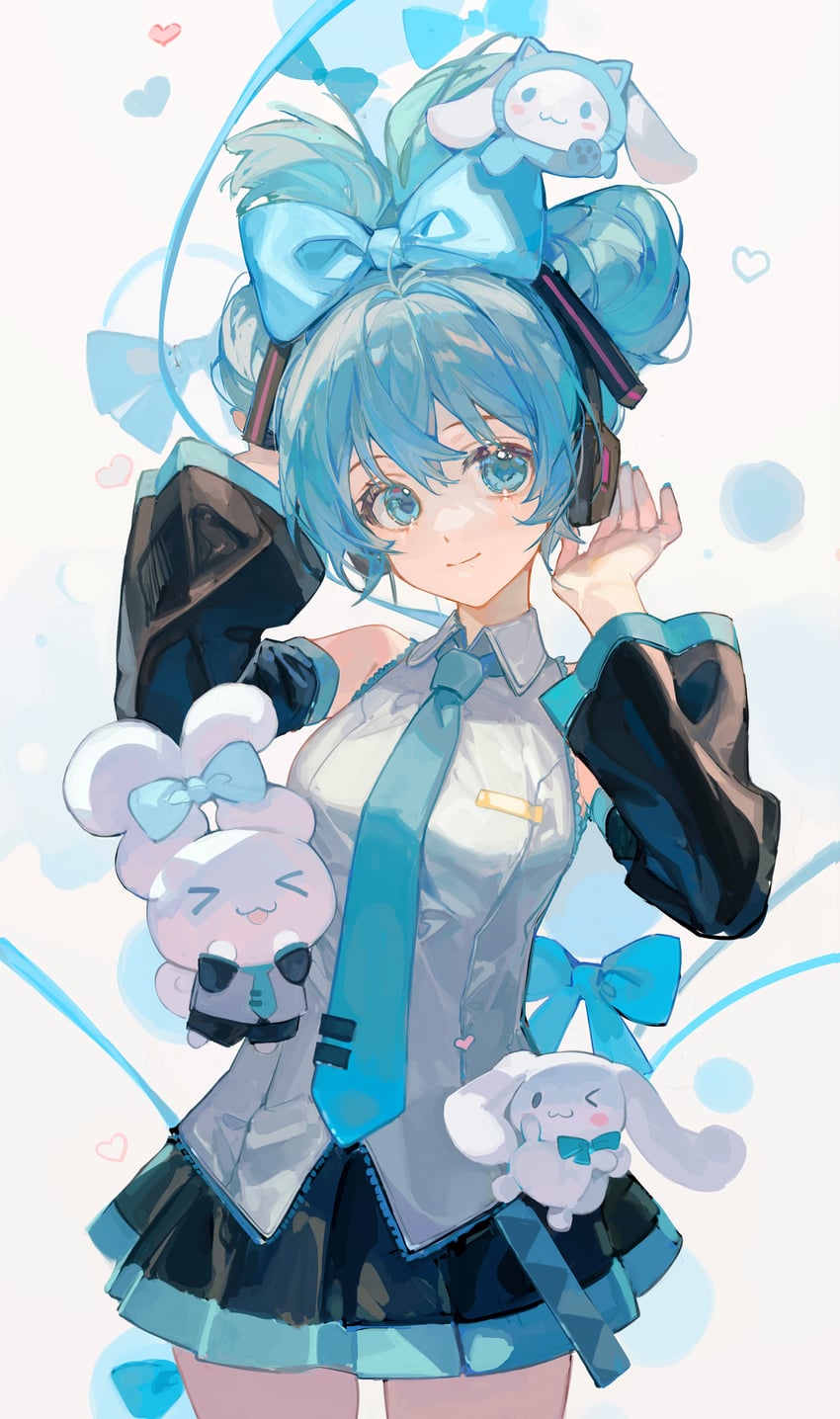 hatsune miku, cinnamoroll, and cinnamiku (vocaloid and 2 more) drawn by ciloranko