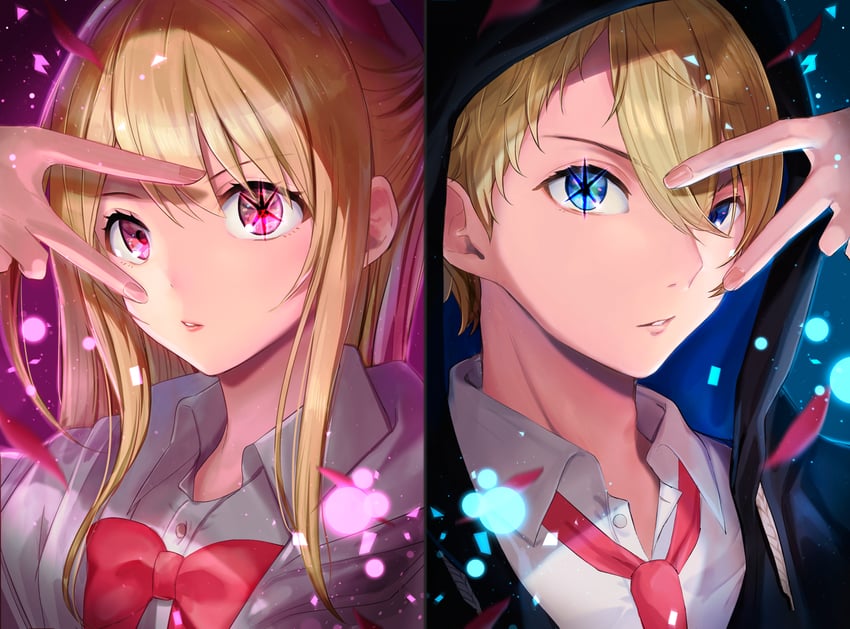 hoshino ruby and hoshino aquamarine (oshi no ko) drawn by kelly_0w0