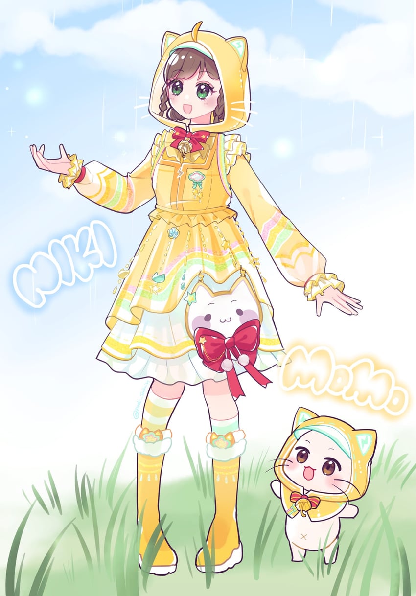 nikki, momo, and momo rain (nikki and 1 more) drawn by neneko_(nnk_suimin)