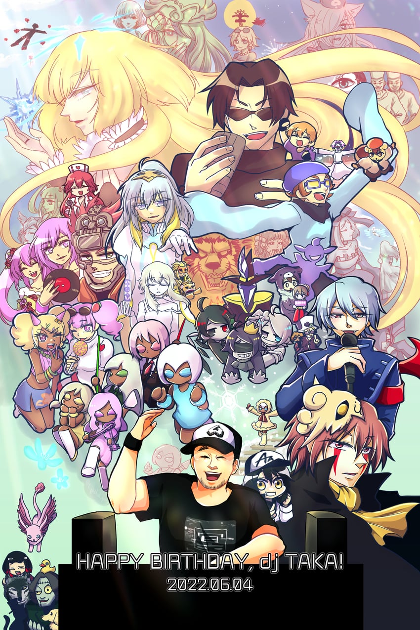 milk, mzd, elpis, tran, dj taka, and 1 more (bemani and 2 more) drawn by t_phthal_you
