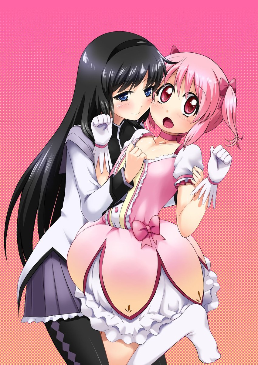 akemi homura and kaname madoka (original and 1 more) drawn by ereraero