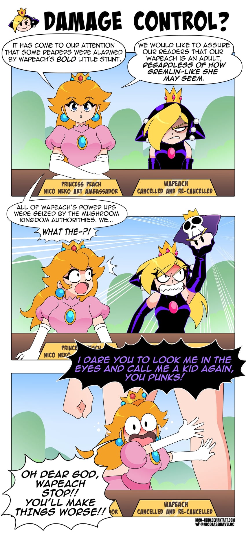 princess peach and warupeach (mario and 2 more) drawn by nico-neko