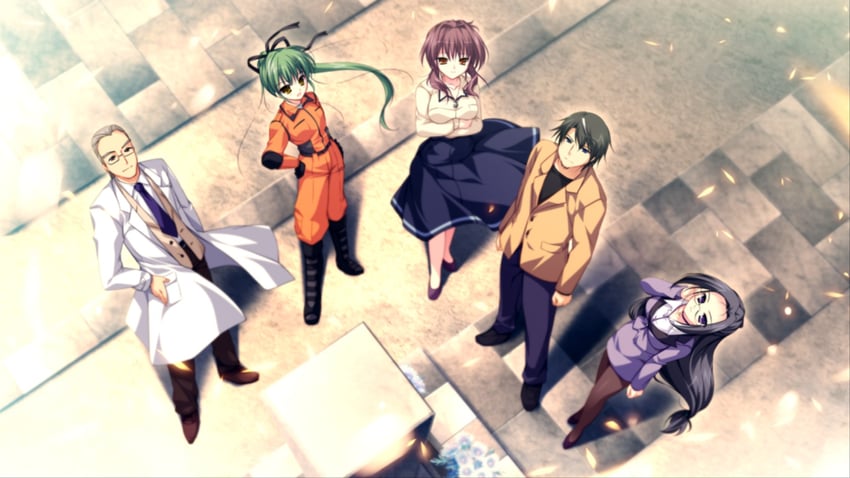 tsubakiyama ena, kasasagi watase, ukita keiji, tachibana kazami, and moribe jun (root double -before crime after days-)