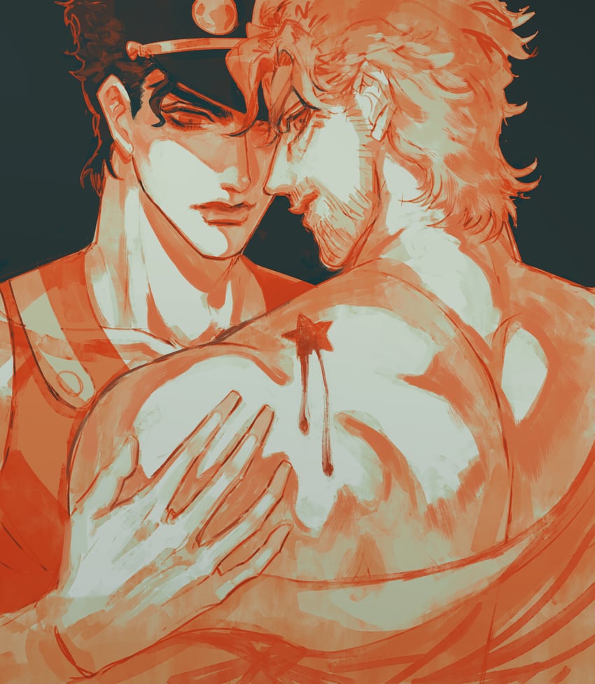 joseph joestar and kujo jotaro (jojo no kimyou na bouken and 1 more) drawn by amuii
