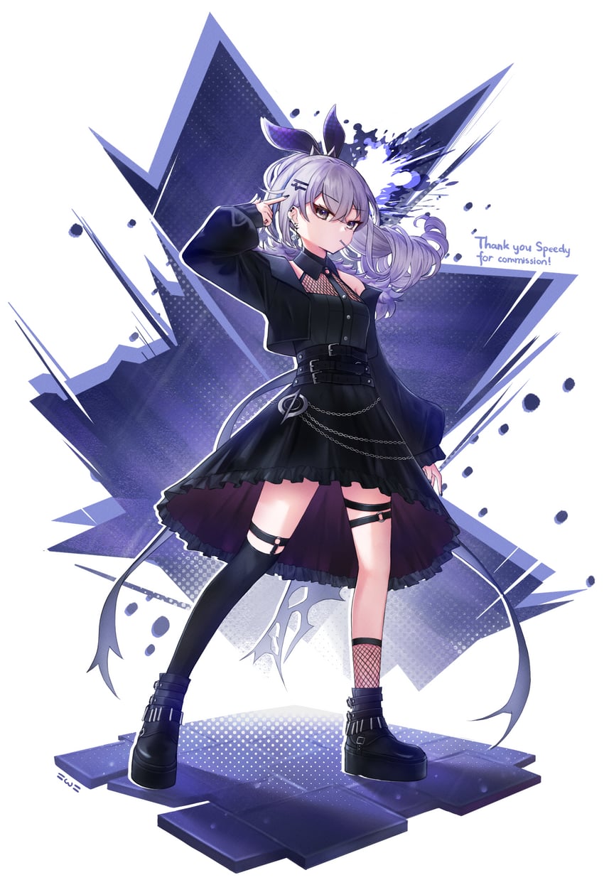 silver wolf (honkai and 1 more) drawn by fuzake_neko