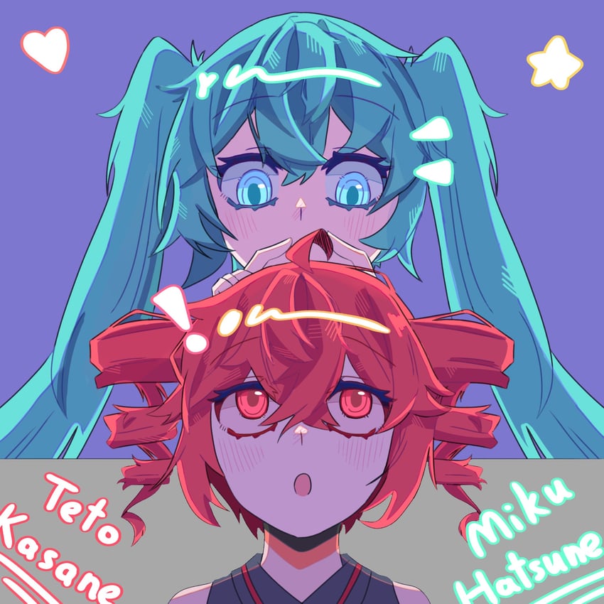 hatsune miku and kasane teto (vocaloid and 1 more) drawn by mexoz1346