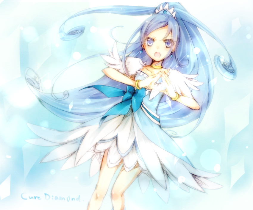 hishikawa rikka and cure diamond (precure and 1 more) drawn by sencha_(coldcolor)