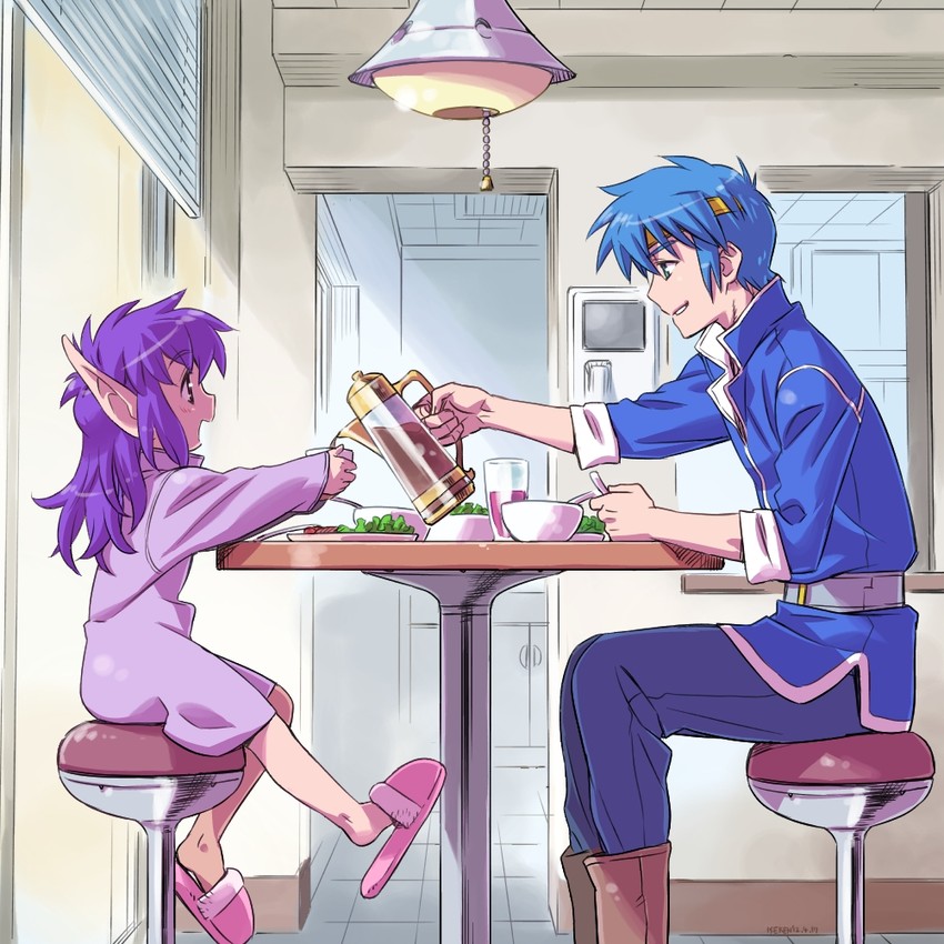 nei and eusis landale (phantasy star and 1 more) drawn by isedaichi_ken