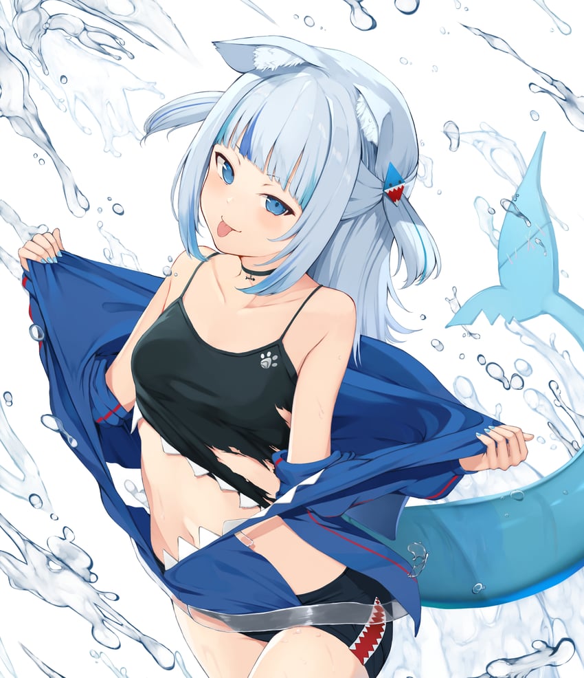 gawr gura (hololive and 1 more) drawn by piisu