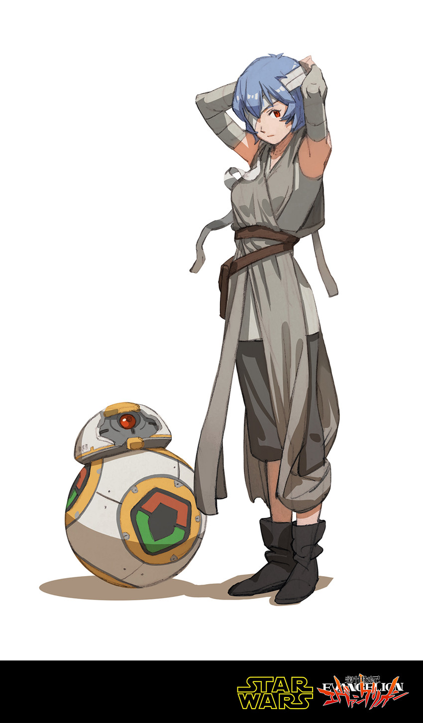 ayanami rei, eva 00, rey, and bb-8 (neon genesis evangelion and 2 more) drawn by sunkist