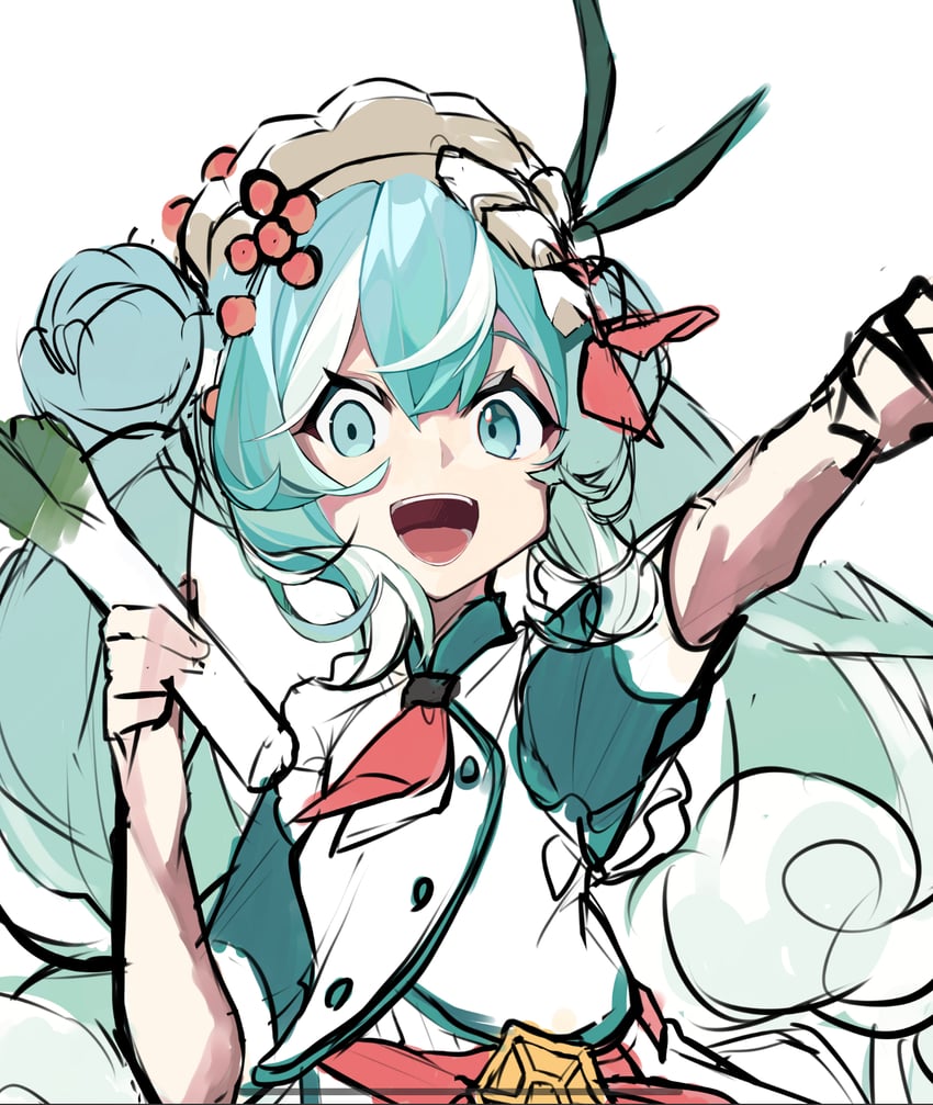 hatsune miku and yuki miku (vocaloid) drawn by aburi_iwashi