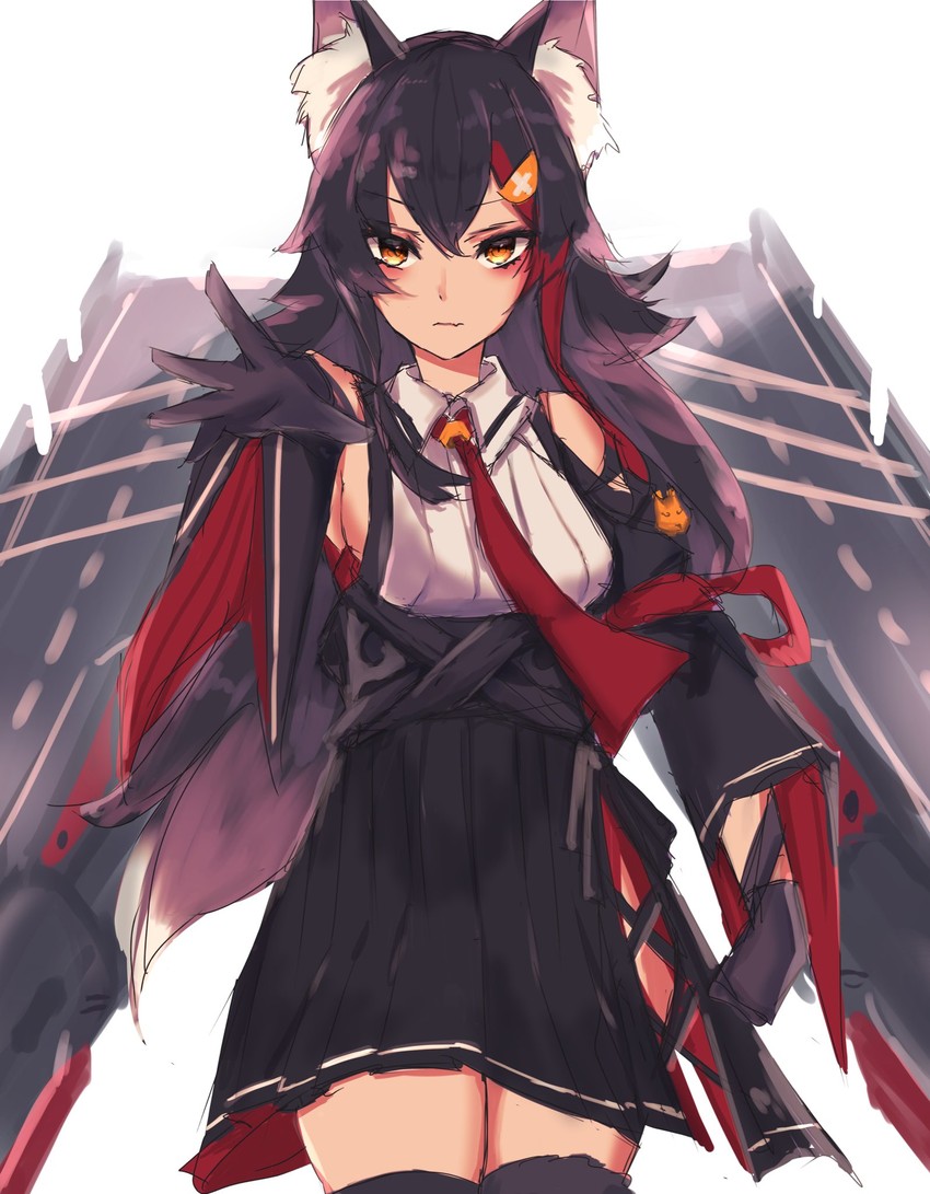 ookami mio (hololive and 1 more) drawn by hanuke