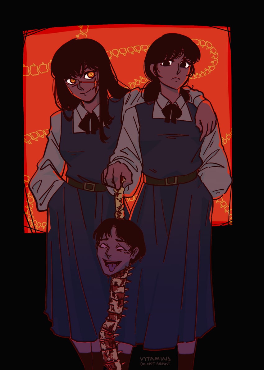 yoru, mitaka asa, and tanaka (chainsaw man) drawn by vytamins