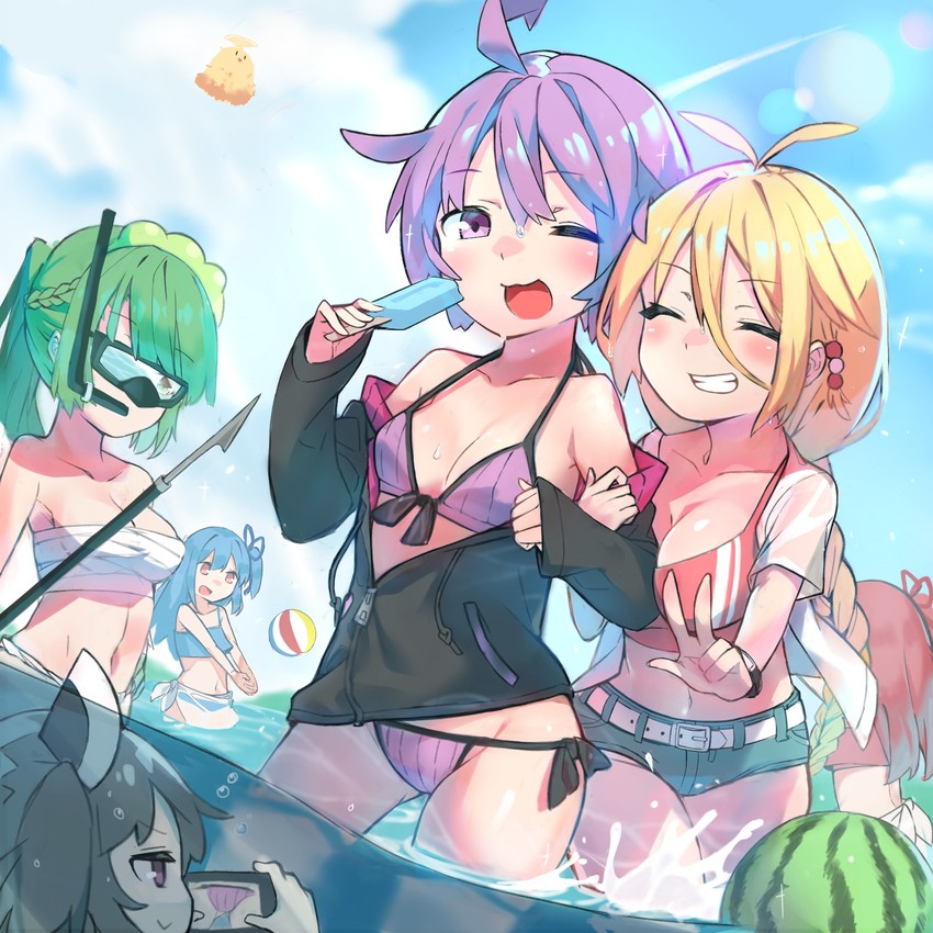 yuzuki yukari, touhoku kiritan, kotonoha akane, kotonoha aoi, tsurumaki maki, and 2 more (vocaloid and 2 more) drawn by marubo
