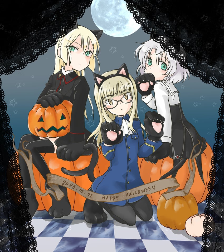 sanya v. litvyak, perrine h. clostermann, and heinrike prinzessin zu sayn-wittgenstein (world witches series and 2 more) drawn by kanai
