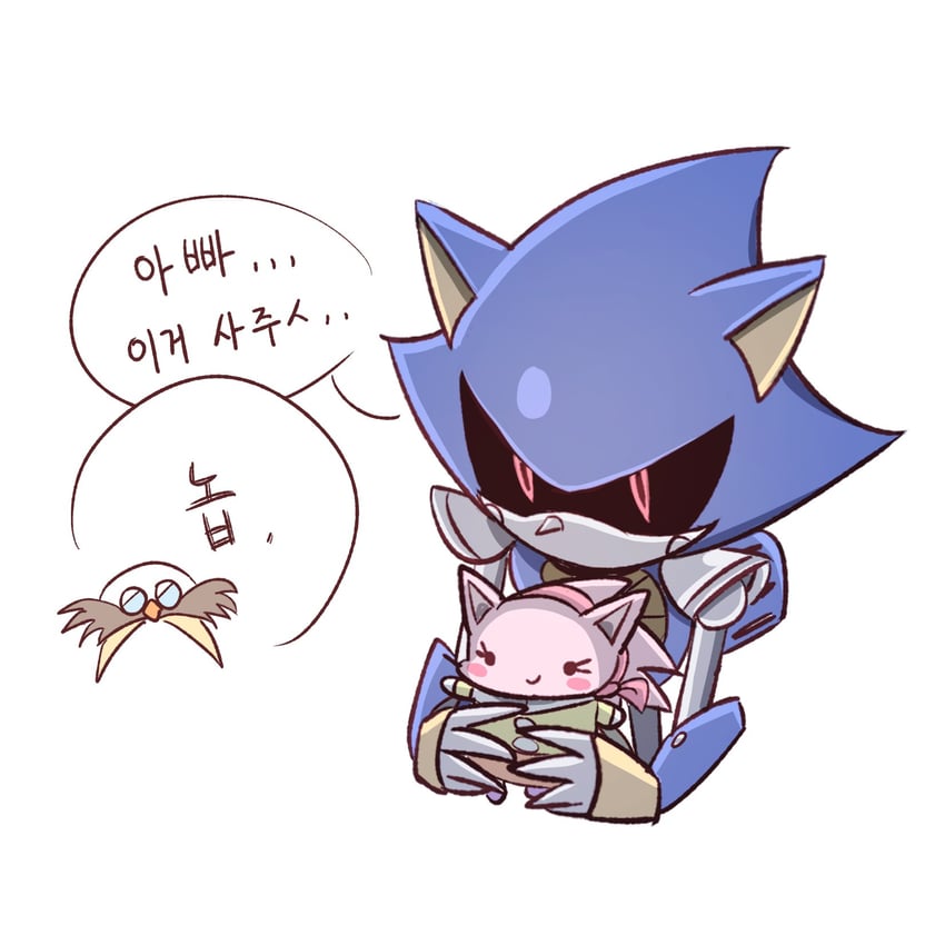 amy rose, dr. eggman, metal sonic, classic amy, and classic eggman (sonic and 1 more) drawn by chilidog_16
