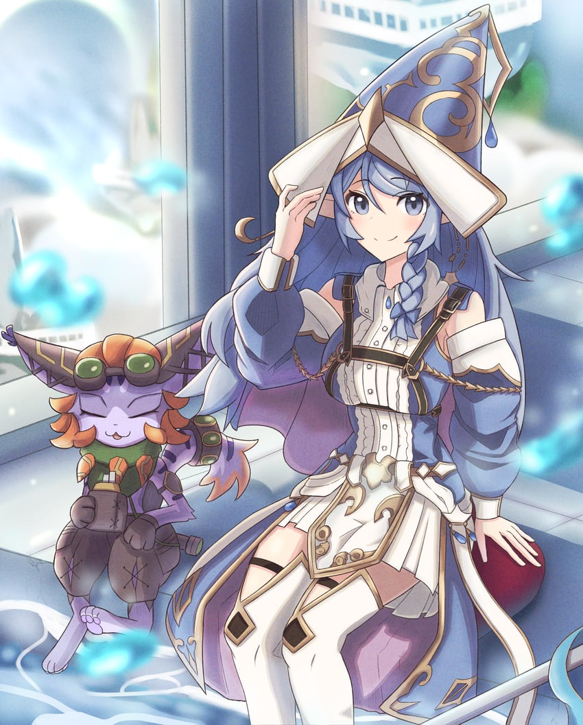 water enchantress of the temple and wandering gryphon rider (yu-gi-oh!) drawn by jay_b_098