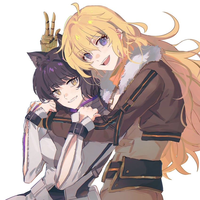 yang xiao long and blake belladonna (rwby) drawn by yumi_xsh