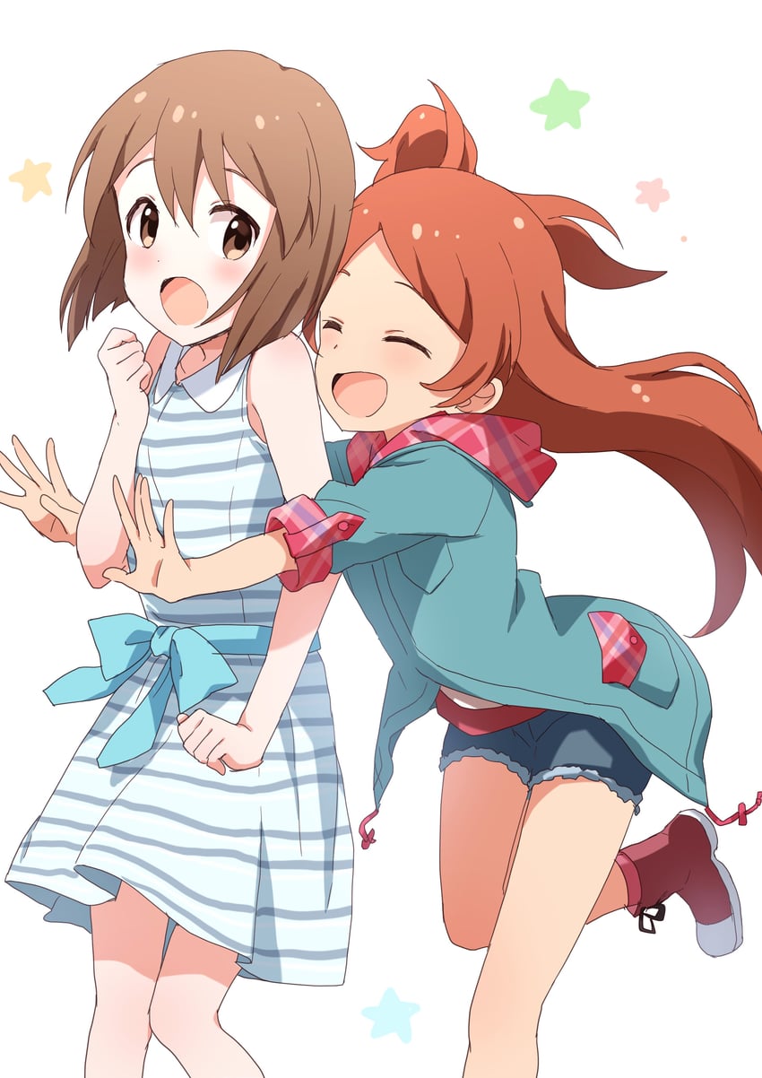 hagiwara yukiho and ogami tamaki (idolmaster and 2 more) drawn by buchi_(y0u0ri_)