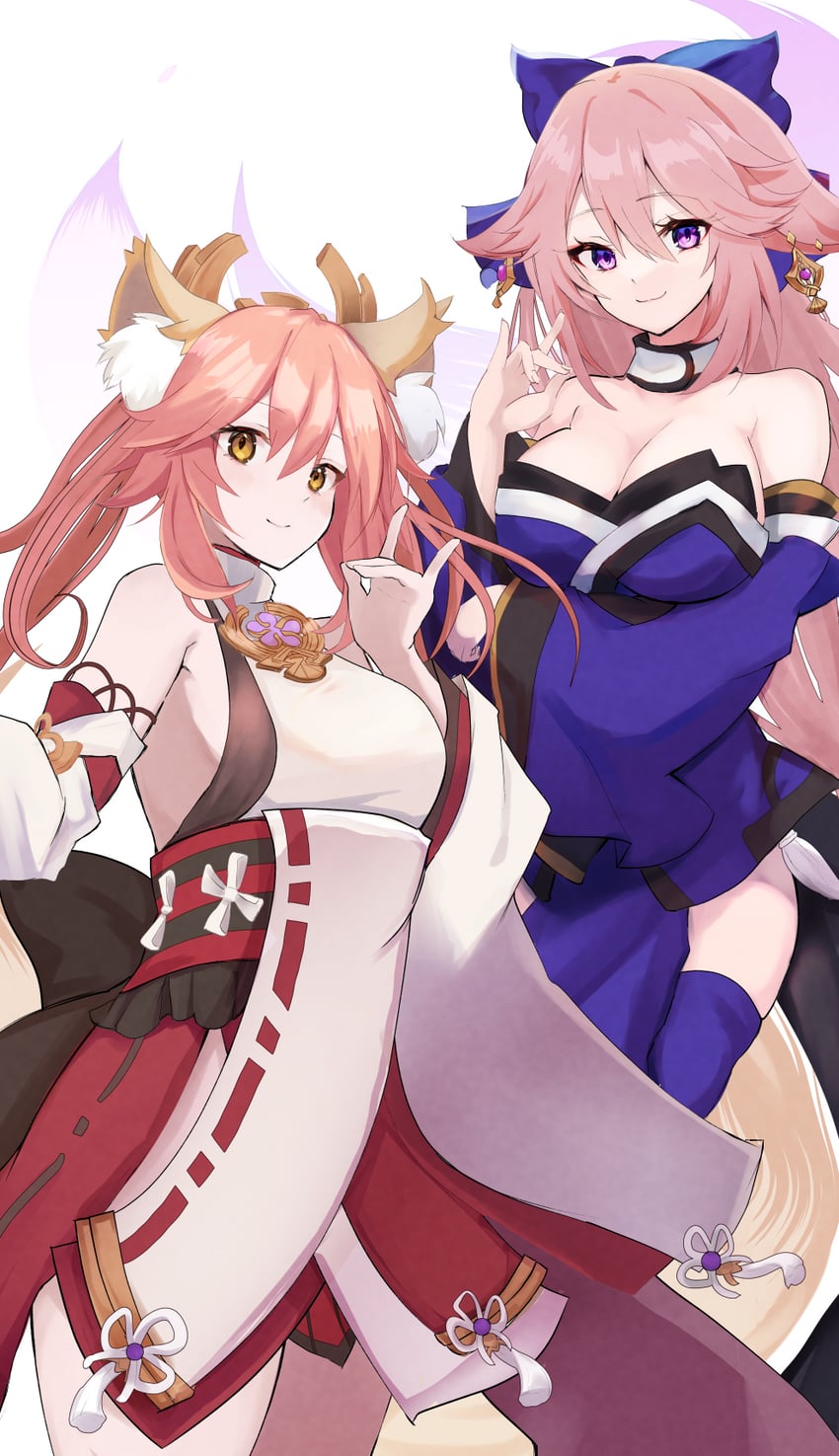 tamamo, yae miko, and tamamo no mae (fate and 3 more) drawn by fukiya_(fumiakitoyama)
