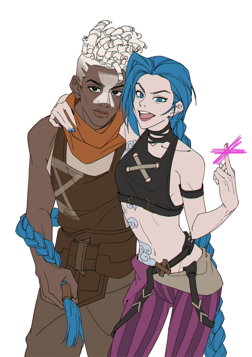 jinx, arcane jinx, and ekko (league of legends and 1 more) drawn by ji_ciwei