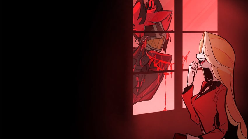 charlie morningstar and alastor (hazbin hotel) drawn by torikago_0226