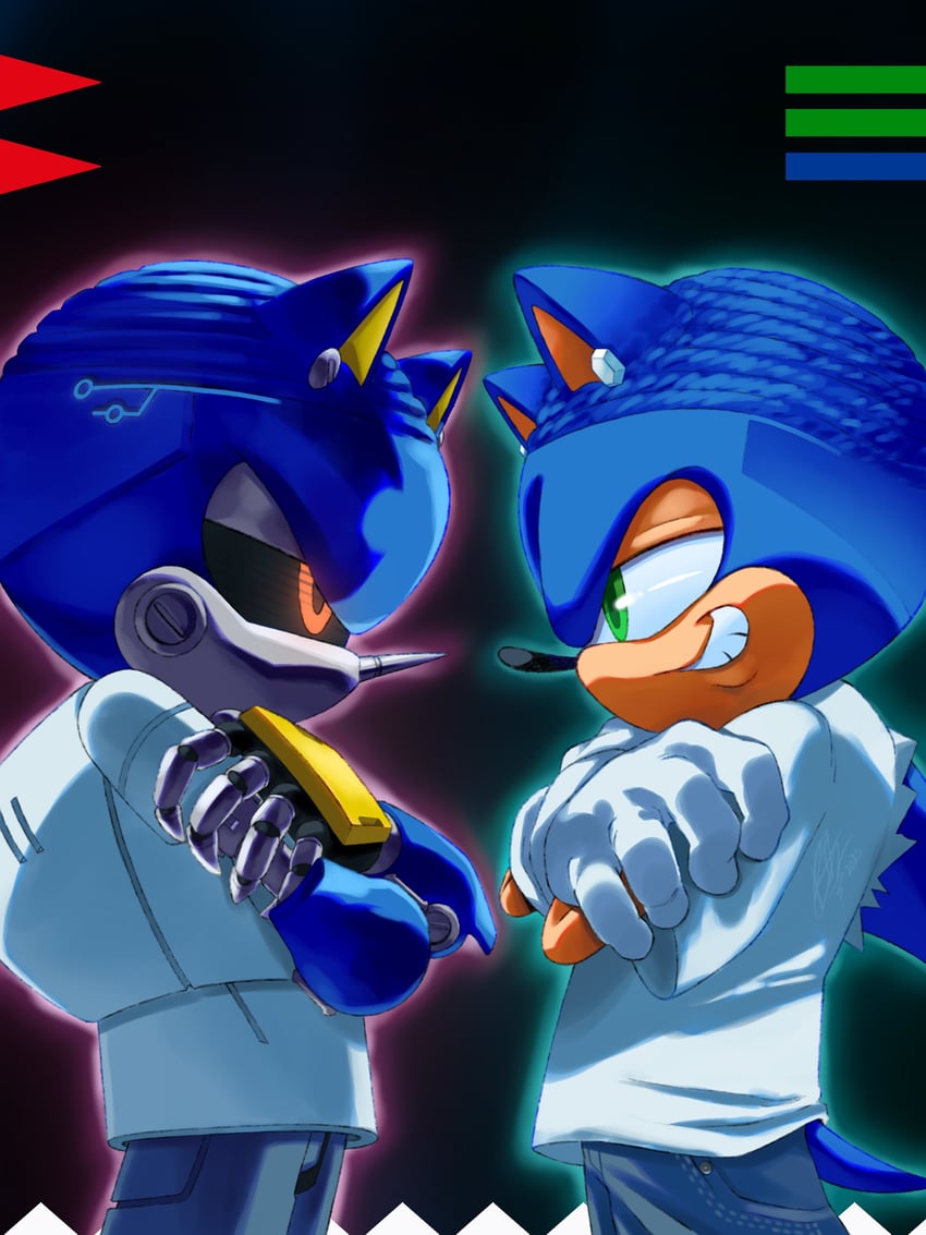 sonic the hedgehog and metal sonic (sonic) drawn by ritchell-innocent